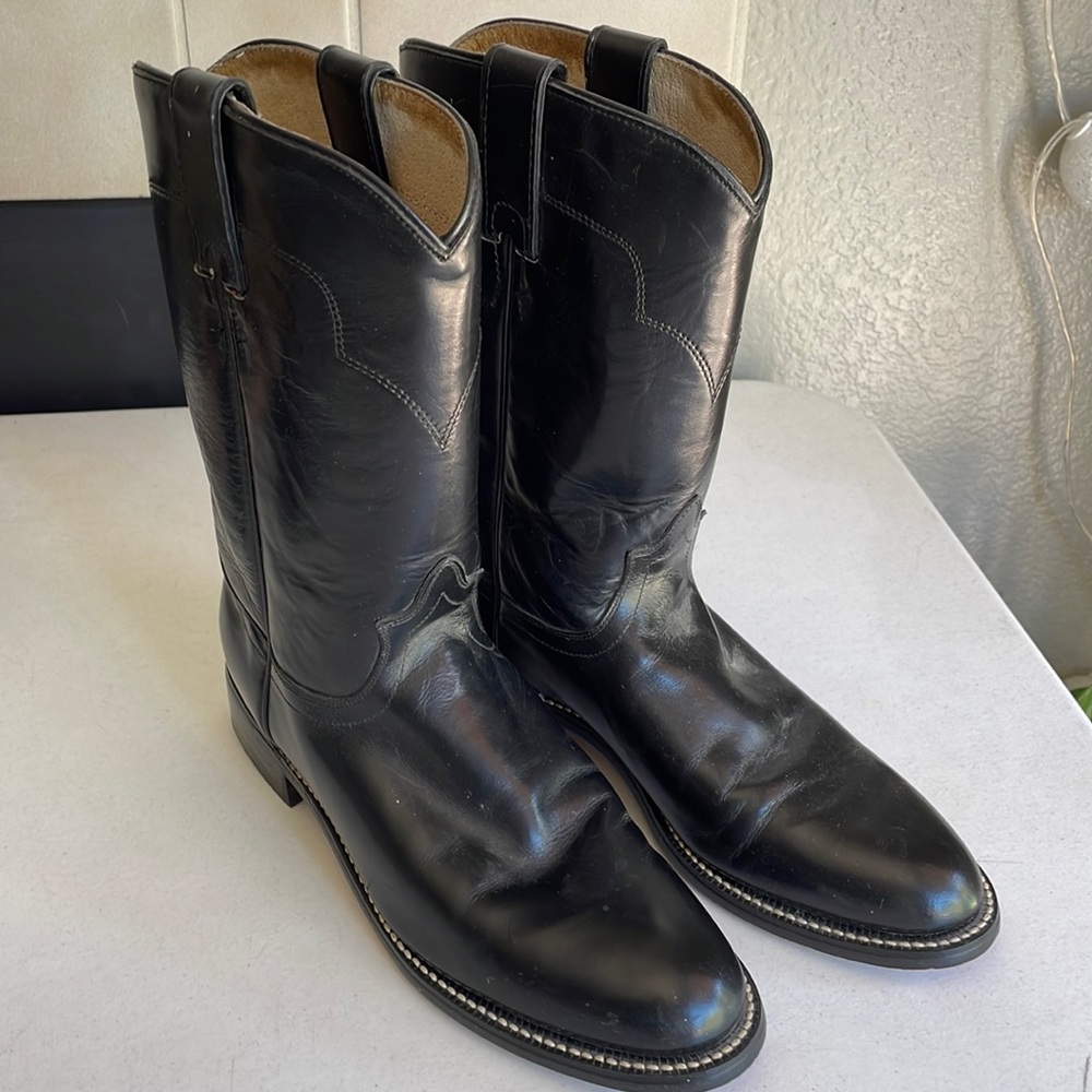 Leather Boots women size 7B black